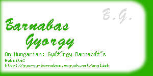 barnabas gyorgy business card